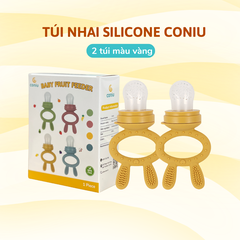 Túi Nhai Ăn Dặm, Núm Nhai Ăn Dặm Cho Bé Chống Hóc Coniu Gồm 3 Size Chất Liệu Silicone Mềm Mại (Hộp 01 Chiếc)