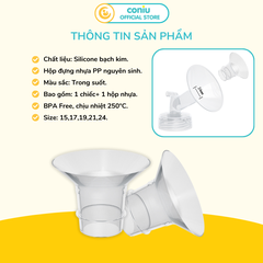 Trợ Phễu Silicone Coniu, Đệm Hạ Size Phễu Size 15-17-19-21-24mm, Hút Sữa Hiệu Quả và Êm Ái (Hộp 01 Chiếc)