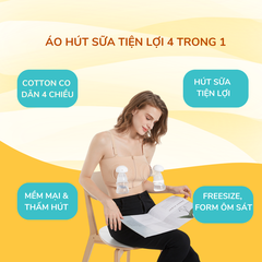 Áo Hút Sữa Rảnh Tay Coniu, Mặc Hút Sữa Cho Mẹ, Có Dây Giữ Bình Hút Sữa, Freesize