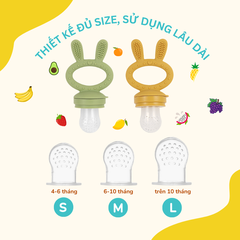 Túi Nhai Ăn Dặm, Núm Nhai Ăn Dặm Cho Bé Chống Hóc Coniu Gồm 3 Size Chất Liệu Silicone Mềm Mại (Hộp 01 Chiếc)