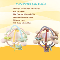 Gặm Nướu Silicone Coniu Hình Cầu Có Trục Xoay, Âm Thành Giúp Tăng Khả Năng Cầm Nắm Cho Bé