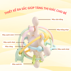 Gặm Nướu Silicone Coniu Hình Cầu Có Trục Xoay, Âm Thành Giúp Tăng Khả Năng Cầm Nắm Cho Bé