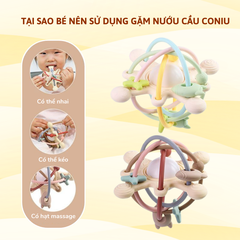 Gặm Nướu Silicone Coniu Hình Cầu Có Trục Xoay, Âm Thành Giúp Tăng Khả Năng Cầm Nắm Cho Bé