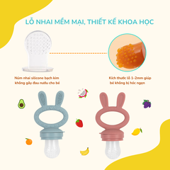 Túi Nhai Ăn Dặm, Núm Nhai Ăn Dặm Cho Bé Chống Hóc Coniu Gồm 3 Size Chất Liệu Silicone Mềm Mại (Hộp 01 Chiếc)