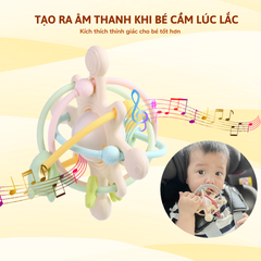 Gặm Nướu Silicone Coniu Hình Cầu Có Trục Xoay, Âm Thành Giúp Tăng Khả Năng Cầm Nắm Cho Bé