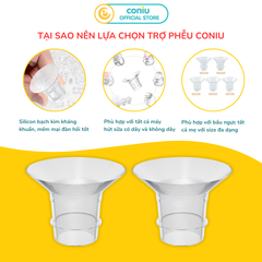 Trợ Phễu Silicone Coniu, Đệm Hạ Size Phễu Size 15-17-19-21-24mm, Hút Sữa Hiệu Quả và Êm Ái (Hộp 01 Chiếc)