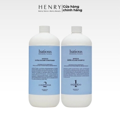 [Hàng công ty] Cặp Dầu Gội + Dầu Xả Batious Extra Volume Màu Xanh Giảm Dầu, Phồng Tóc (2 x 960ml)