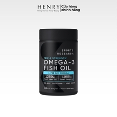 Viên Uống Dầu Cá Sports Research Triple Strength Omega-3 Fish Oil 150 Viên – Bổ Sung Omega-3 EPA & DHA