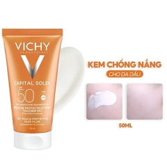 Kem Chống Nắng Vichy Capital Soleil Dry Touch Face Fluid SPF50+ 50ml – Kiềm Dầu, Bảo Vệ Da Toàn Diện & Nâng Tông Tự Nhiên