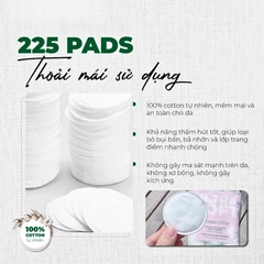 Bông Tẩy Trang Senademar 225 Miếng, Sợi Bông Tự Nhiên, Siêu Mềm Mịn & Không Xơ Bông