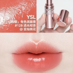 Son Dưỡng YSL Loveshine Candy Glow #12B Sweet Tangerine 3.1g – Hồng Đào Ánh Cam Tươi Tắn, Môi Căng Bóng Tự Nhiên