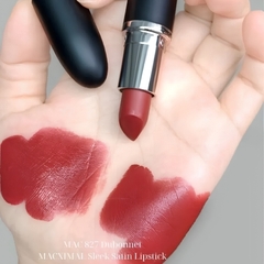Son MAC Ximal Sleek Satin Lipstick 827 Dubonnet 3.5g - Màu Đỏ Mận Quyến Rũ, Sang Trọng