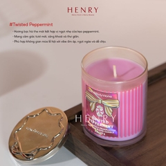 Nến Thơm 1 Bấc Bath & Body Works Twisted Peppermint 227g Hương Bạc Hà Băng Giá & Vanilla Ngọt Ngào