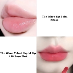 Set Son Dưỡng Whoo Glow Lip Balm Pink Special & Son Kem Velvet 18 Rose Pink – Set Son Môi Cao Cấp Kèm Túi