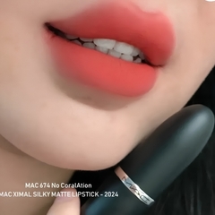 Son MAC Ximal Silky Matte 674 No Coral Ation 3.5g - Màu Cam Đào Tươi Tắn, Mịn Lì Quyến Rũ