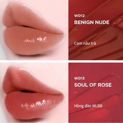 Son Tint Bóng Merzy The Watery Dew Tint #WD12 Benign Nude – Cam Nâu Trà Căng Mọng, Trong Trẻo Chuẩn Hàn