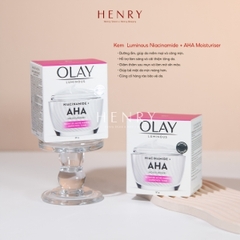 Kem Dưỡng Ẩm Olay Luminous Niacinamide + AHA Cream 50g Chính Hãng - Dưỡng Sáng Da, Mờ Thâm, Cấp Ẩm Hiệu Quả