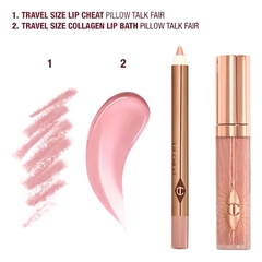 Set Son Bóng & Chì Kẻ Môi Charlotte Tilbury Mini Pillow Talk Glossy Lip Kit (Gồm 3 Phiên Bản: Original / Medium / Fair)
