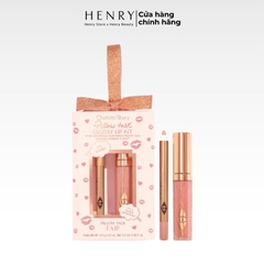 Set Son Bóng & Chì Kẻ Môi Charlotte Tilbury Mini Pillow Talk Glossy Lip Kit (Gồm 3 Phiên Bản: Original / Medium / Fair)