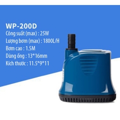 Máy Bơm Chìm Hút Đáy 360 độ chạy êm, hạn chế tiếng ồn SOBO WP-100D, WP-200D, WP-300D, WP-500D, WP-700D