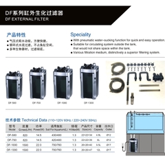 Máy Lọc Ngoài, Lọc Thùng ATMAN DF-500, DF-700, DF-1000, DF-1300 Kèm theo Vật Liệu Lọc