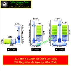 Lọc BIO Xanh Lá XY-2880, XY-2881, XY-2882 Chuyên Dụng cho Hồ Tép Cảnh và Cá Cảnh (Tặng kèm vật liệu lọc)