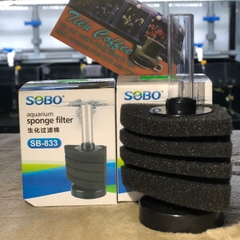 Lọc bio góc mini Sobo Xy 833 - kiểu dáng gọn nhỏ, bông lọc mịn, thích hợp cho hồ mini