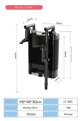 Máy Lọc Treo Ngoài Jeneca LT Series (LT-300 / LT-400 / LT-500 / LT-600) – Có phần hút dưới đáy lọc để rút nước dễ dàng
