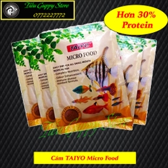 Cám TAIYO Micro Food đến từ Ấn Độ, Thức Ăn Chuyên Dùng Cho Cá Cảnh Nhỏ, Giá Rẻ và Hàm Lượng Dinh Dưỡng Cao (gói 20gram)