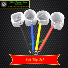 Vợt tép 3D chống sốc - Vợt bắt tép chuyên dụng mẫu cao cấp, kéo dài được (màu sắc ngẫu nhiên)