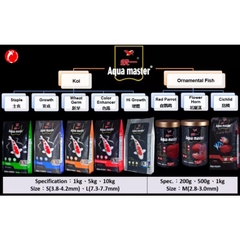 Thức Ăn Cá KOI AQUAMASTER - Thức Ăn Cao Cấp cho Cá Koi | Color Enhacer - Growth - Hi Growth - Staple (Bao 5kg)