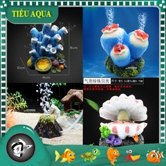 Mô Hình Núi Lửa, Bông Hoa, Ngọc Trai, San hô - Sủi Oxy - Mô Hình Trang Trí Hồ Cá