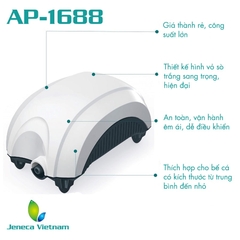 Máy Oxy Hồ Cá Hiệu JENECA 1 Vòi và 2 Vòi Sủi Êm Ái - AP1688 - AP2688