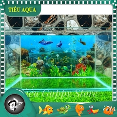 Hồ Cá Giá Rẻ dán sẵn Phông Nền nhiều kích thước (kính 4li - giao nội thành TPHCM)
