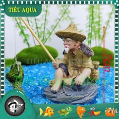 Mô Hình Ông Lão Đánh Cá - Trang Trí Hồ Cá Cảnh, Tiểu cảnh, Terarium...