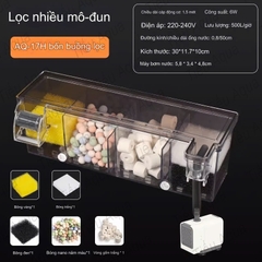 Lọc Tràn Thế Hệ Mới của Sobo - Tích Hợp Máy Bơm và Tặng Kèm theo Nhiều Vật Liệu Lọc AQ16H, AQ17H, AQ18H, AQ19H
