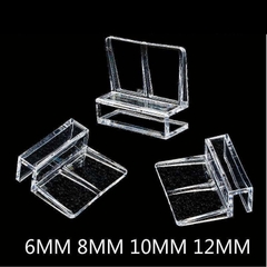Giá Đỡ Nắp Bể Kính Acrylic siêu trong - Miếng đỡ nắp Hồ cá (kẹp kính 6mm, 8mm, 10mm, 12mm)