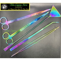 Bộ Dụng Cụ Thủy Sinh Inox Màu TITAN cực đẹp - Nhíp - Kéo - Cây San Nền