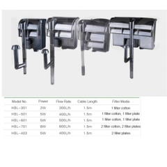 Lọc Thác Treo Hồ Cá Mini SUNSUN HBL 301, 501 701 Tích Hợp Lọc Váng