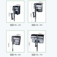 Lọc Thác Treo Hồ Cá Mini SUNSUN HBL 301, 501 701 Tích Hợp Lọc Váng