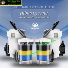 Lọc Thùng, Lọc Phụ Tích Hợp Bơm Ngoài Sunsun 602B - 603B - 604B Vỏ trong Suốt và Vỏ Trắng