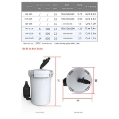 Lọc Thùng, Lọc Phụ Tích Hợp Bơm Ngoài Sunsun 602B - 603B - 604B Vỏ trong Suốt và Vỏ Trắng