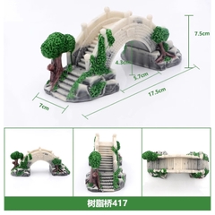 Mô Hình Tiểu Cảnh Cầu Đá Trang Trí Bể Cá Cảnh, Hồ Thủy Sinh, Bể Terarium, Bán Cạn, Bonsai