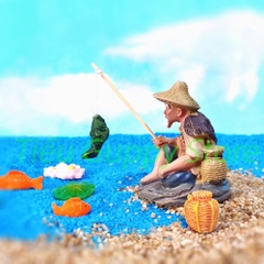 Mô Hình Ông Lão Đánh Cá - Trang Trí Hồ Cá Cảnh, Tiểu cảnh, Terarium...