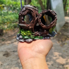 Mô Hình Thùng Gỗ Bể - Trang trí Hồ Cá, Tạo tiểu cảnh, Hang ẩn nấp, trú ẩn cho cá cảnh