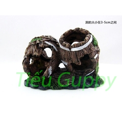 Mô Hình Thùng Gỗ Bể - Trang trí Hồ Cá, Tạo tiểu cảnh, Hang ẩn nấp, trú ẩn cho cá cảnh