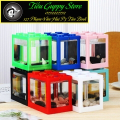 Hồ Cá Lego - Hộp Nhựa Lắp Ráp Có Thể Trang Trí Bàn Học, Bàn Làm Việc