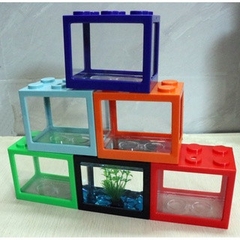 Hồ Cá Lego - Hộp Nhựa Lắp Ráp Có Thể Trang Trí Bàn Học, Bàn Làm Việc