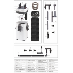 Lọc Thùng SOBO Cải tiến Tích hợp UV và Hút Mặt AQ901F, AQ903F, AQ905F, AQ907F, AQ909F