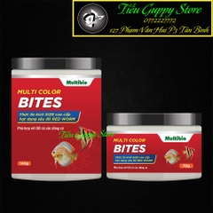 Cám Multibio Multi Color Bites | Thức Ăn Tăng Trọng Chuyên Dụng Cho Mọi Loại Cá, Hạt hình dạng Trùng huyết